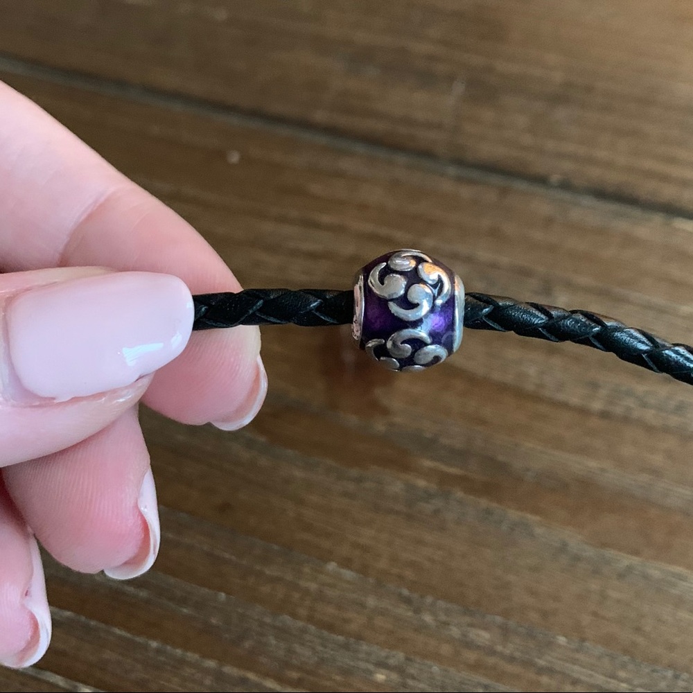 PANDORA Purple Enamel Charm - Silver